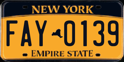 NY license plate FAY0139