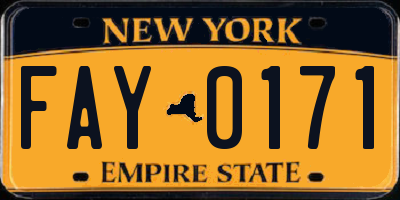 NY license plate FAY0171