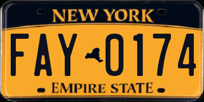 NY license plate FAY0174