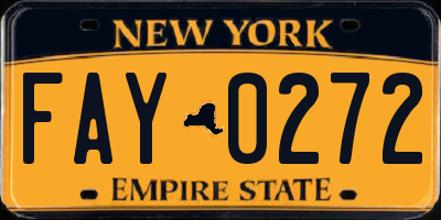 NY license plate FAY0272