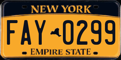 NY license plate FAY0299