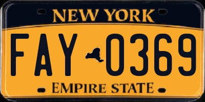 NY license plate FAY0369