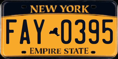 NY license plate FAY0395