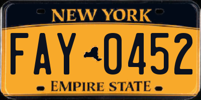 NY license plate FAY0452