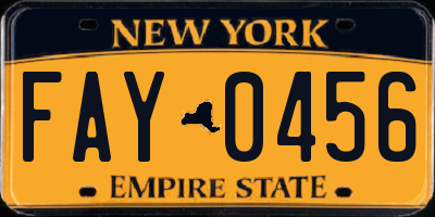 NY license plate FAY0456