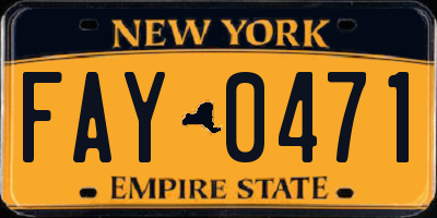 NY license plate FAY0471