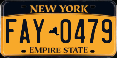 NY license plate FAY0479