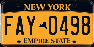 NY license plate FAY0498