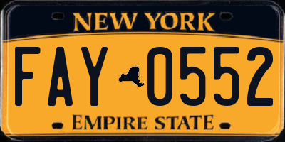 NY license plate FAY0552