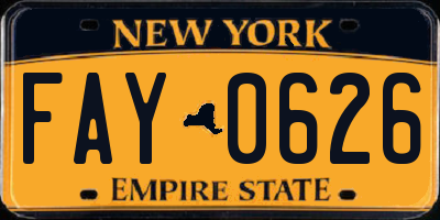 NY license plate FAY0626