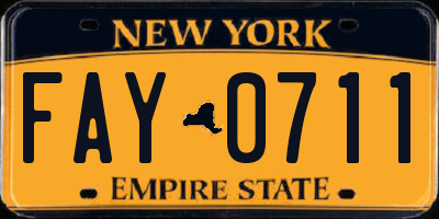 NY license plate FAY0711