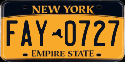 NY license plate FAY0727