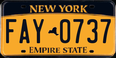 NY license plate FAY0737