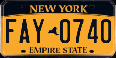 NY license plate FAY0740
