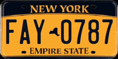 NY license plate FAY0787