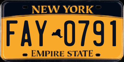 NY license plate FAY0791
