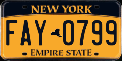 NY license plate FAY0799