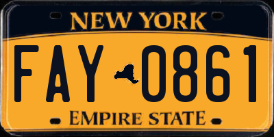 NY license plate FAY0861