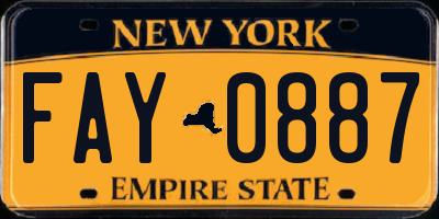 NY license plate FAY0887