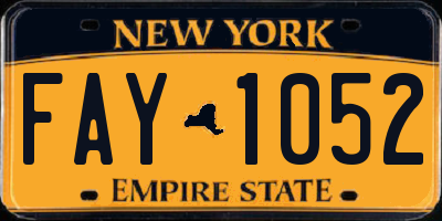 NY license plate FAY1052