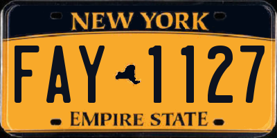 NY license plate FAY1127