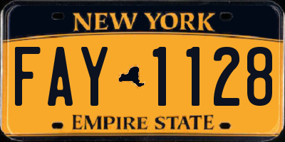 NY license plate FAY1128