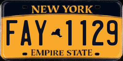 NY license plate FAY1129