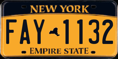 NY license plate FAY1132