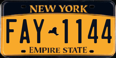 NY license plate FAY1144