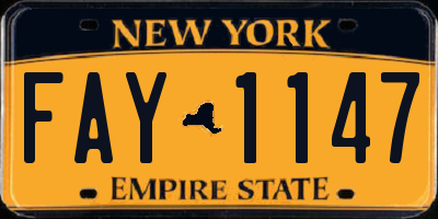 NY license plate FAY1147