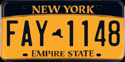 NY license plate FAY1148