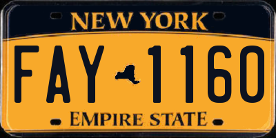 NY license plate FAY1160