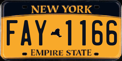NY license plate FAY1166