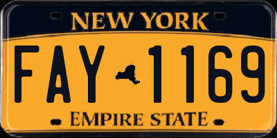 NY license plate FAY1169