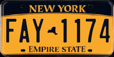 NY license plate FAY1174