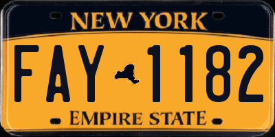 NY license plate FAY1182