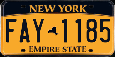 NY license plate FAY1185