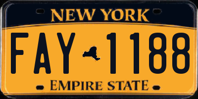 NY license plate FAY1188