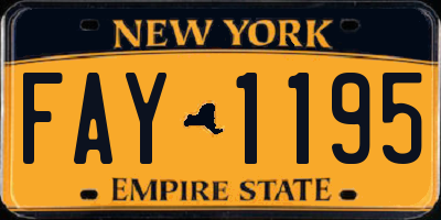NY license plate FAY1195