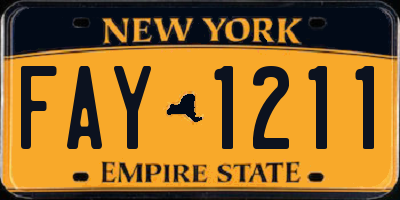NY license plate FAY1211