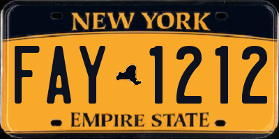 NY license plate FAY1212