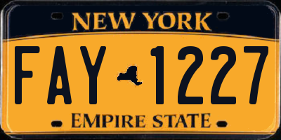 NY license plate FAY1227
