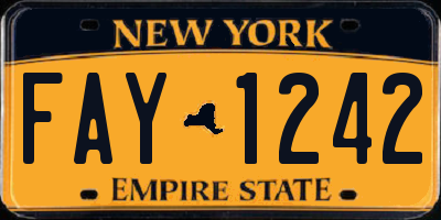 NY license plate FAY1242