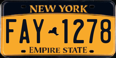 NY license plate FAY1278