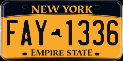 NY license plate FAY1336