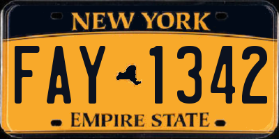 NY license plate FAY1342