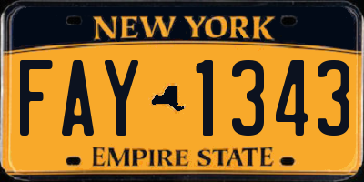 NY license plate FAY1343
