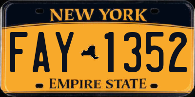 NY license plate FAY1352