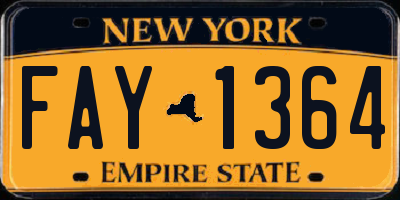 NY license plate FAY1364