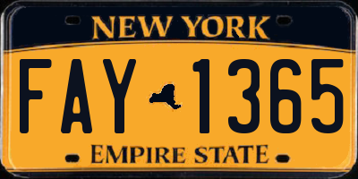 NY license plate FAY1365